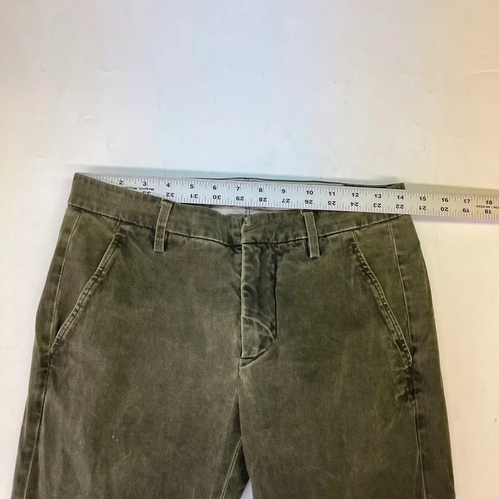 Dondup Gaubert Mens Olive Green Slim‎ Fit Velvet Corduroy Trousers Italy